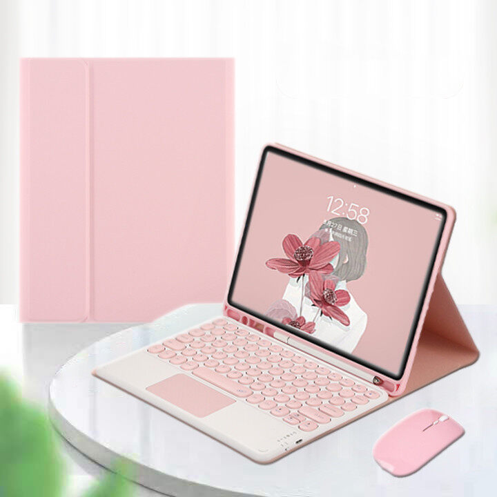 for Samsung Galaxy Tab S6 Lite 2022 2020 P610 P615 P613 P619 Wireless Bluetooth Keyboard Mouse Case with Pen Holder Trackpad Keyboard Casing Cover Accessories