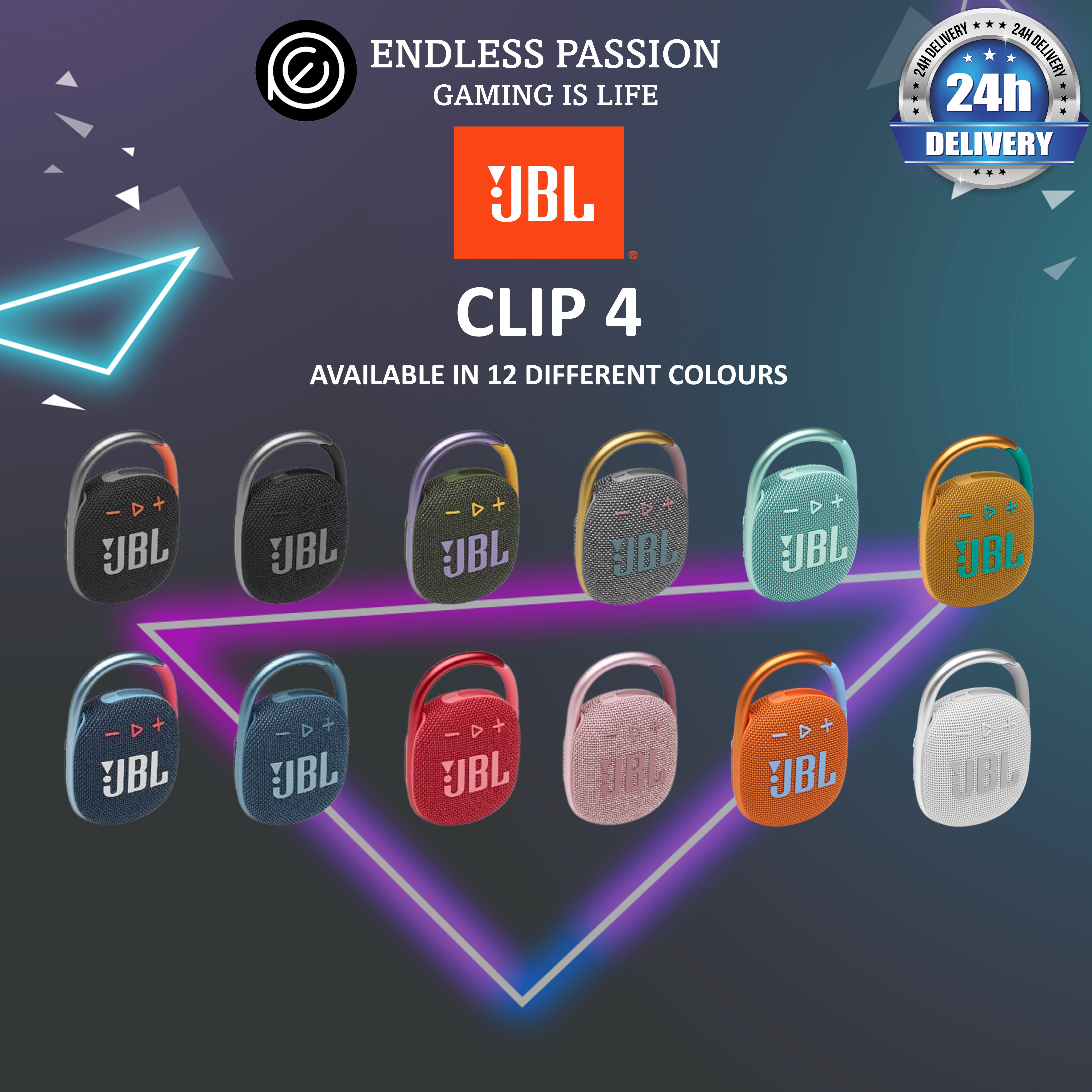 JBL Clip 4: Portable Speaker with Bluetooth, Built-in Battery, Waterproof and Dustproof Feature