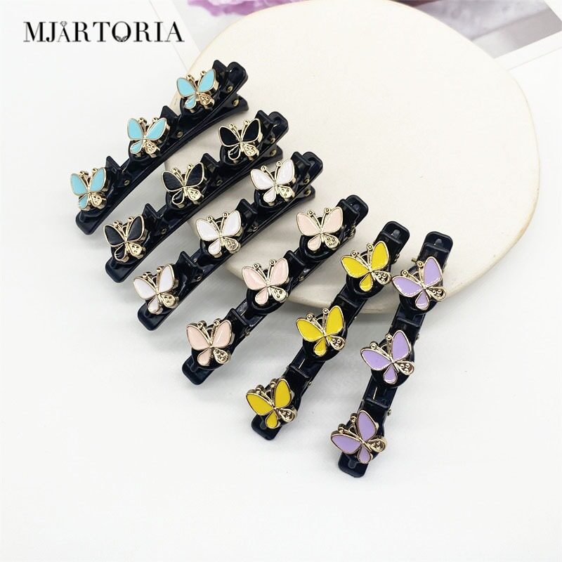 MJartoria New Double-Layer Bangs Clip Hairpin Side Clip Braided Hair Clip Hair Accessories