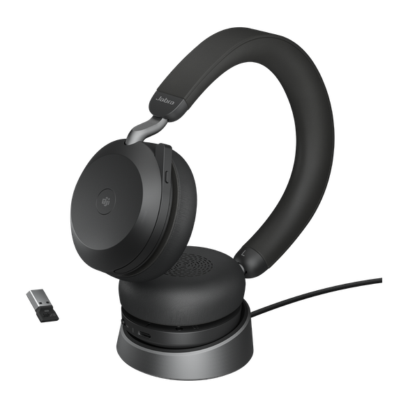 Jabra Evolve2 75 - USB-A MS Teams with Charging Stand - Black (27599-999-989)