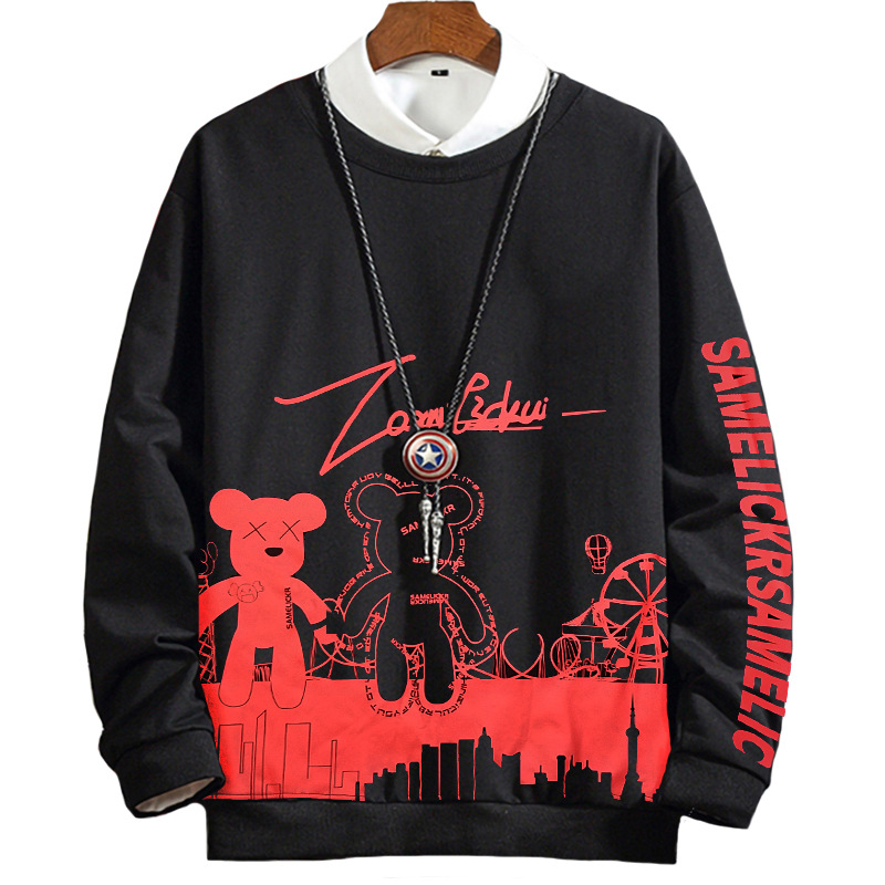 Stylish Loose Wear Loose Casual Sweatshirt Long Sleeve Body T-shirt Men's Extra Large Men'S Wear Plus-sized Base Shirt